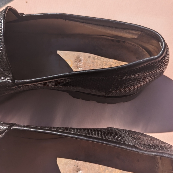 Vintage Gucci black lizard leather horsebit loafers size 10 1/2 - Picture 5 of 7